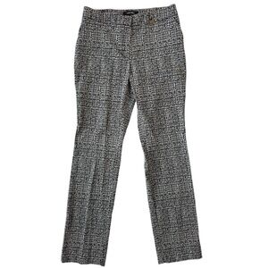 Ellen Tracy Business Causal Black & White Tweed Ankle Length Slim Fit Pant 8
